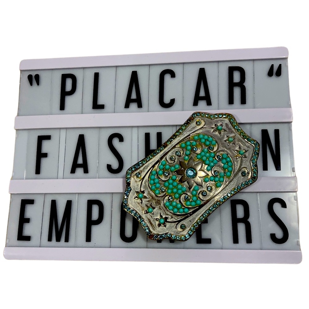 Belt Buckle Blue Flowers 💙